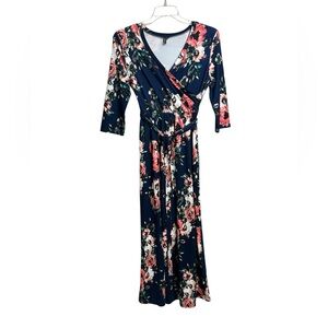 Zattcas Faux Wrap Floral Maxi Dress Size Medium